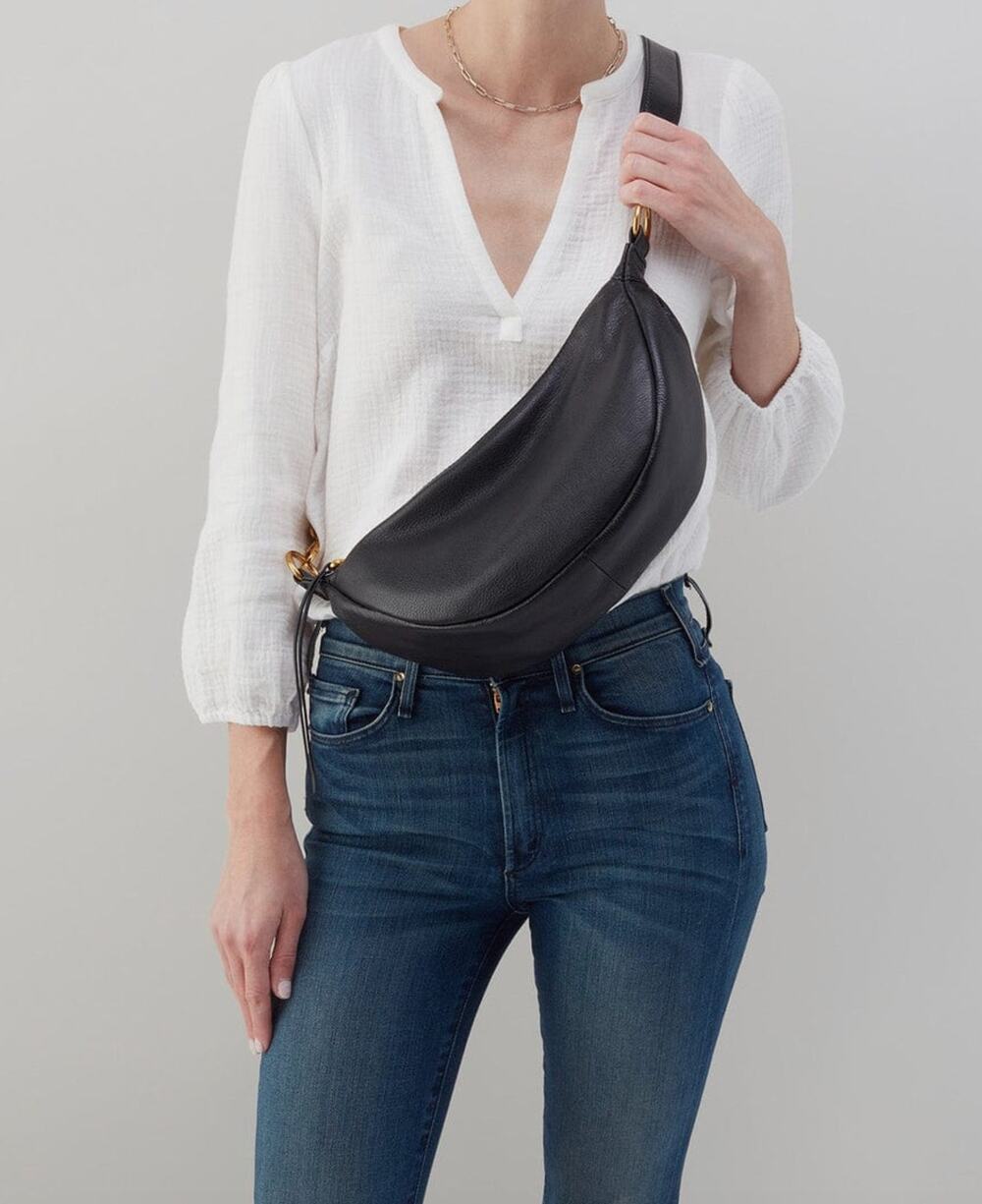 Hobo Knox Sling Leather Crossbody Bag Navy Blue